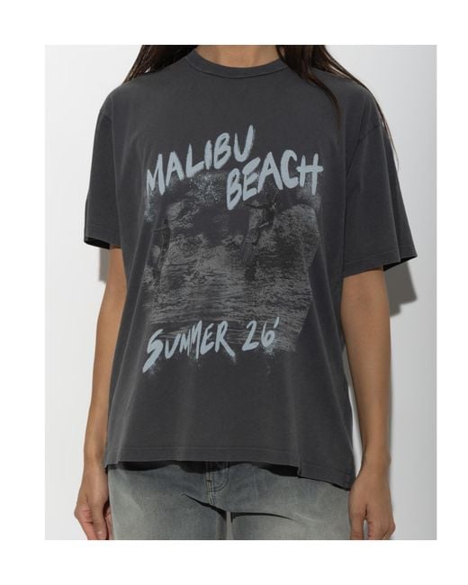 Anine Bing Black Crew-Neck T-Shirt