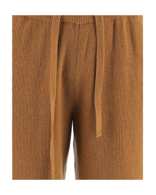 Nanushka Brown Oni Knitted Straight-Leg Trousers