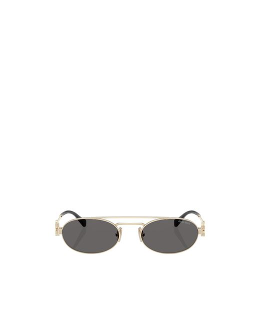 Miu Miu White Eyewear Oval-Frame Sunglasses