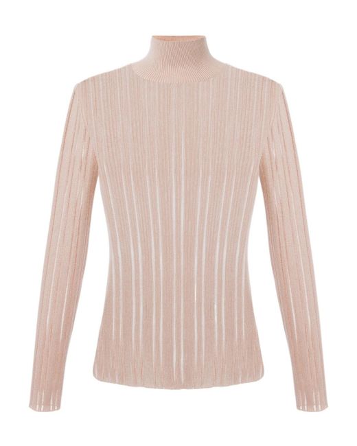 Elisabetta Franchi Pink Laminated Ribbed Top