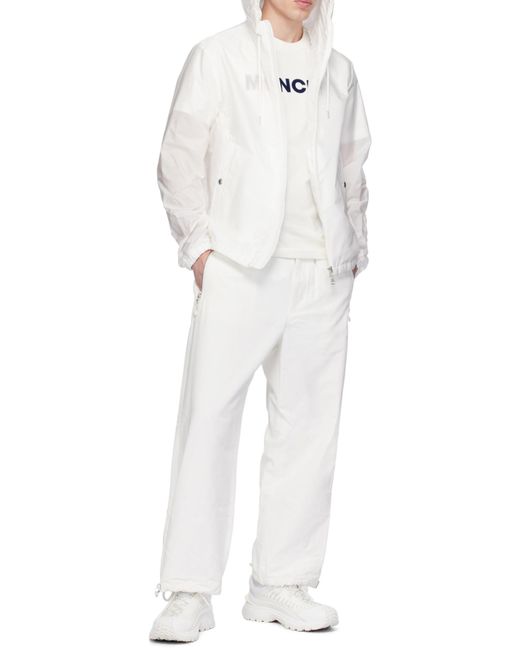 Moncler White Logo Detailed Crew Neck T-Shirt for men