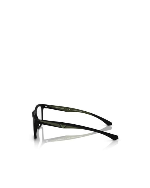 Emporio Armani Black Square-Frame Clip-On Glasses for men