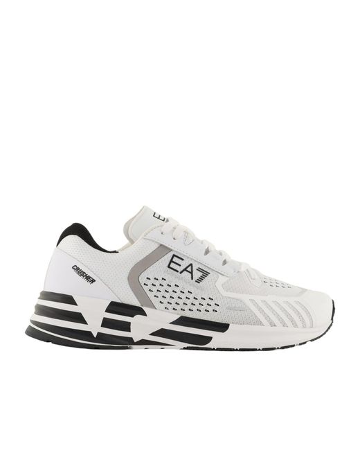 EA7 White Laced Sneakers for men