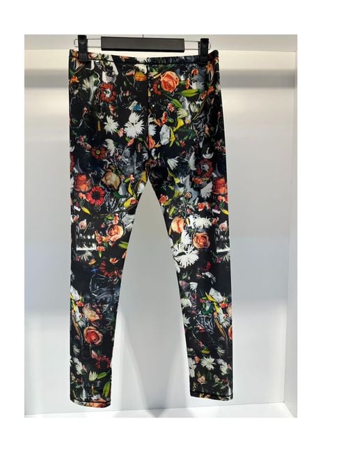 McQ Alexander McQueen Black Floral Pattern Casual Pants