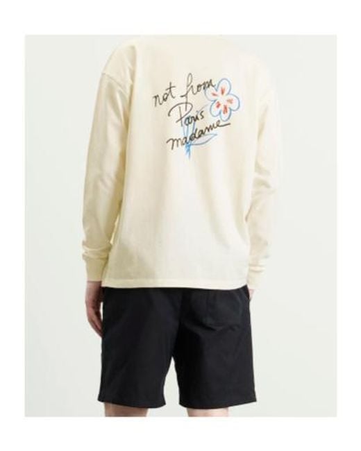 Drole de Monsieur White Drôle De Monsieur Esquisse Slogan Long Sleeve T-Shirt for men
