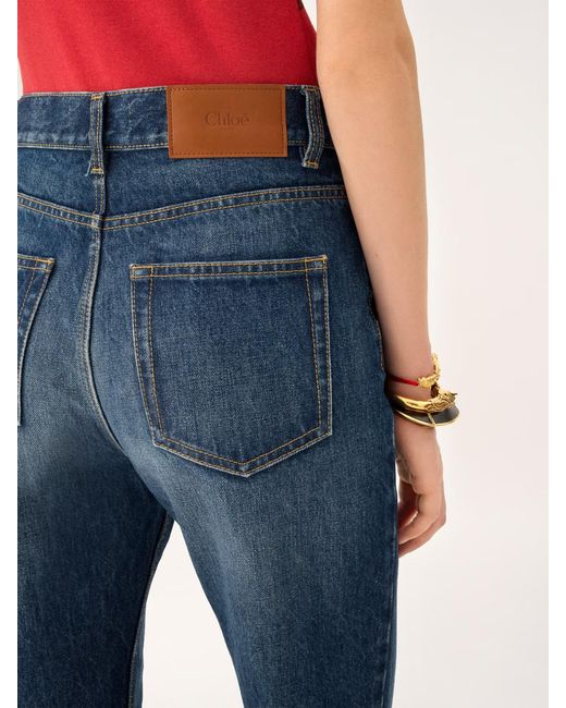Chloé Blue Chloé Charm High-Rise Straight-Leg Jeans