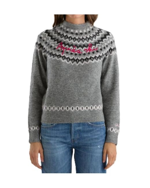 Mc2 Saint Barth Gray Long-Sleeved Sweater