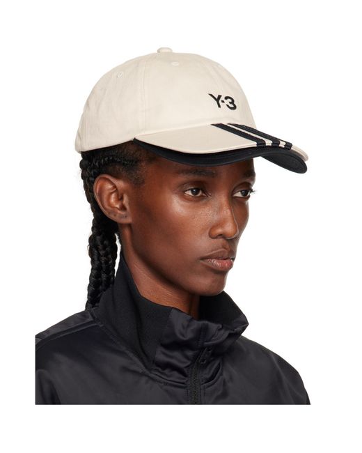 Y-3 Gray Stripes Twill Cap for men