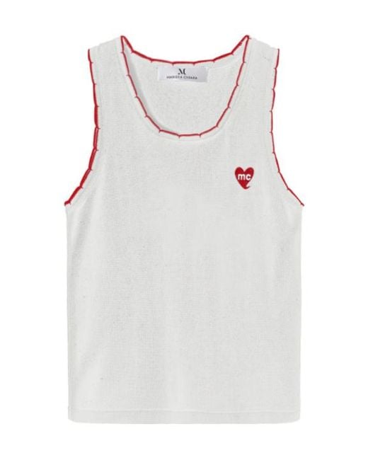 Marissa Chiara White Crew Neck Vest