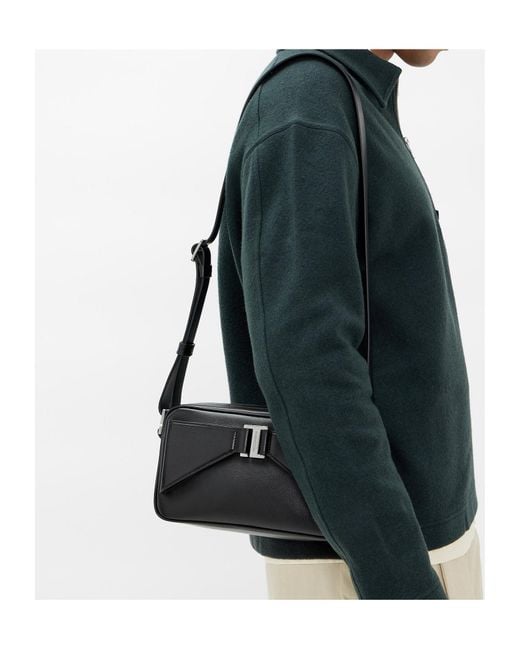 Dolce & Gabbana Black Logo Tag Zipped Messenger Bag for men