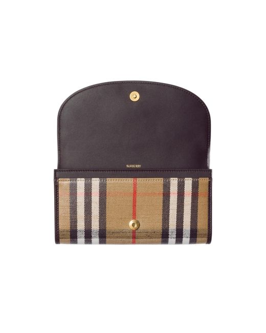 Burberry White Highlands Checked Continental Wallet