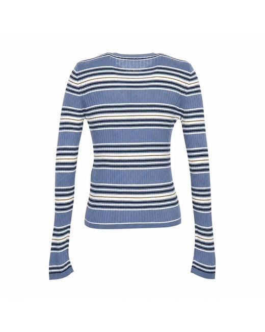 Max Mara Blue Long-Sleeve Knit Top