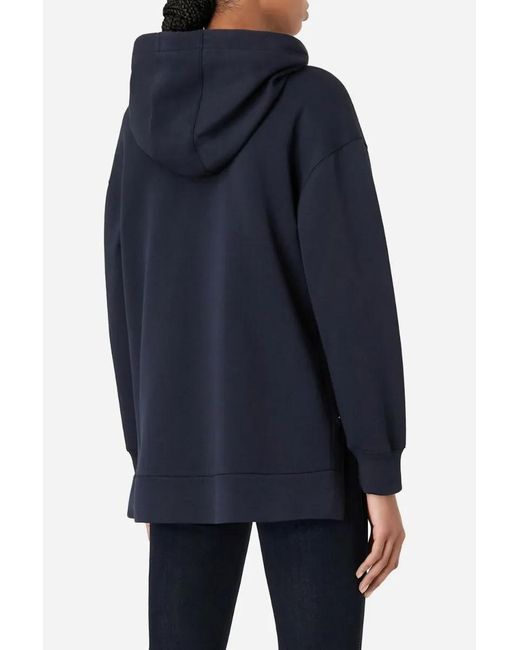 Emporio Armani Blue Logo-Print Zip-Up Hoodie