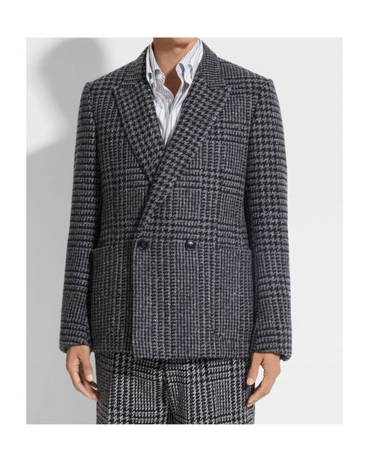 Zegna Blue And Wool And Cashmere Jacket for men
