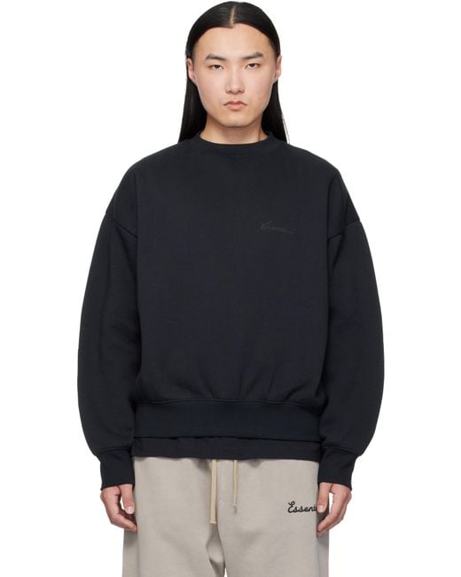 Fear Of God Black Crew Neck Sweatshirt for men
