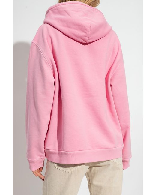 Nanushka Pink Logo-Embroidered Cotton Hoodie
