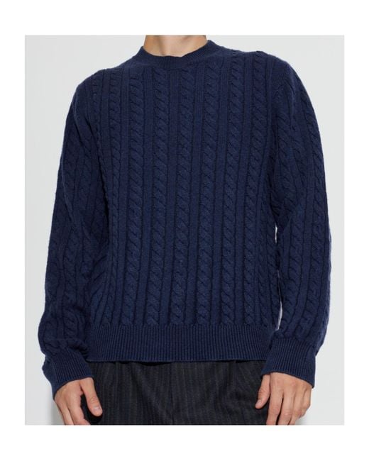 A.P.C. Blue Stendhal Cable-Knit Sweater for men