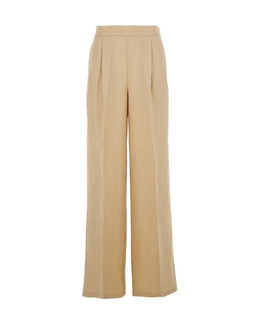 Twinset Natural Wide Leg Palazzo Trousers