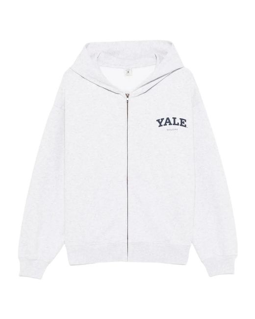 Sporty & Rich White Zip-Up Hoodie
