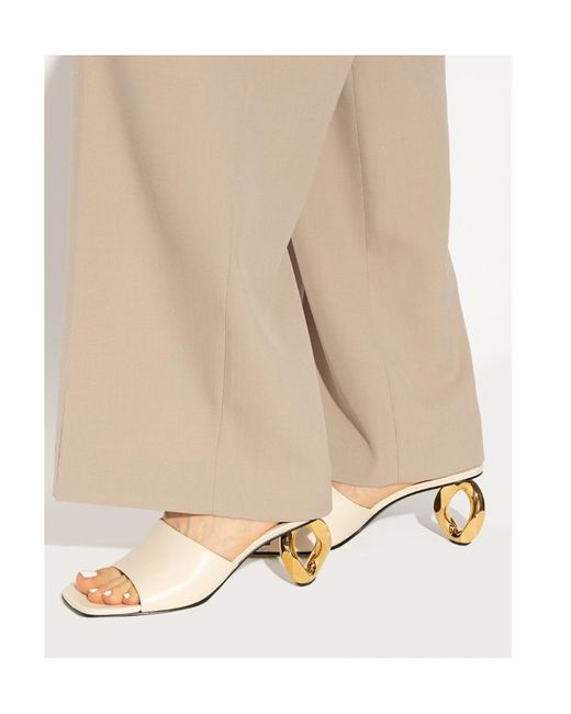 J.W. Anderson Natural 75Mm Chain-Link Leather Mules