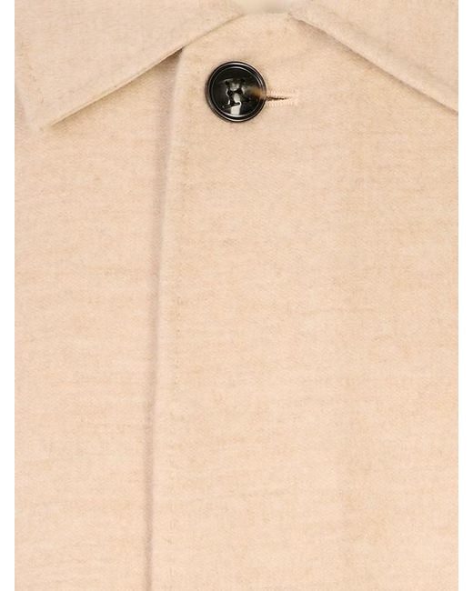 Kiton Natural Raglan-Sleeve Single-Breasted Coat for men
