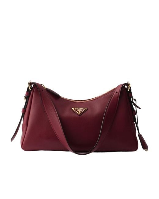 Prada Red Aimée Medium Leather Shoulder Bag