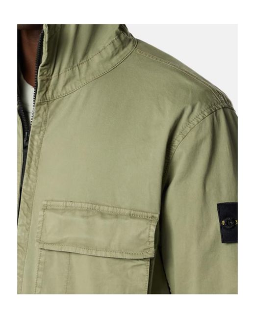 Stone Island Green Flap-Pocket Hooded Jacket for men