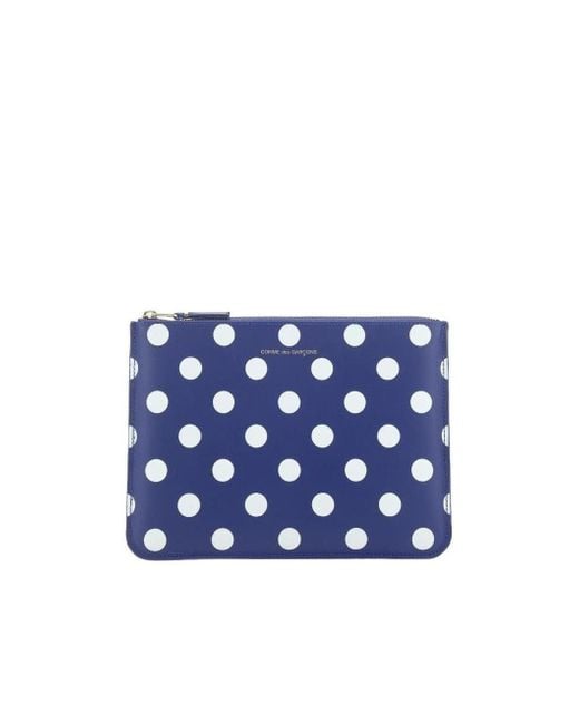 Comme des Garçons Blue Comme Des Garçons Wallet Polka Dot Clutch Bag for men