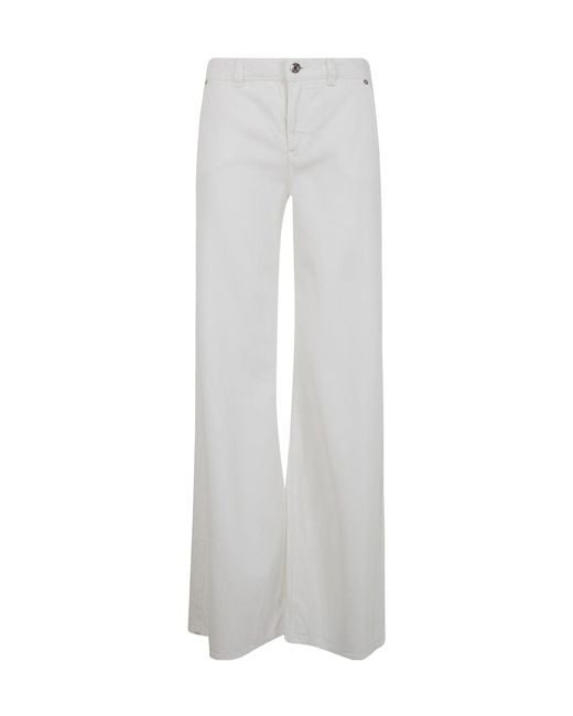 Blumarine White Flared High-Rise Jeans