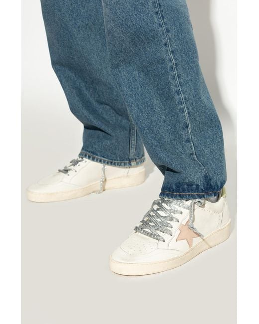 Golden Goose Deluxe Brand White Ballstar Lace-Up Sneakers