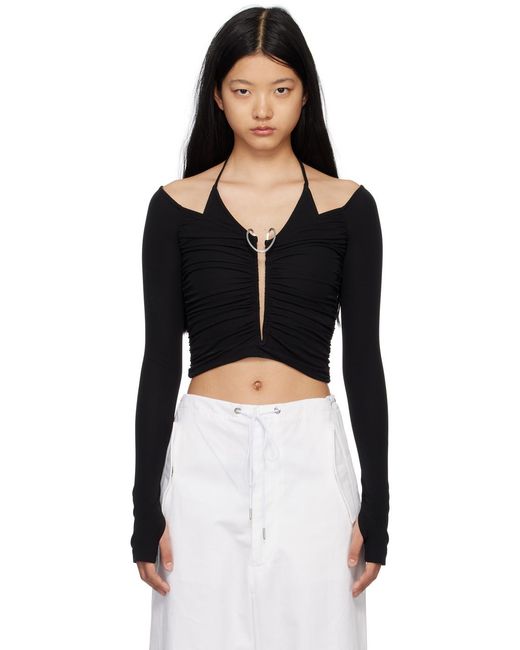 Dion Lee Black Mobius Layered Long-Sleeve Top