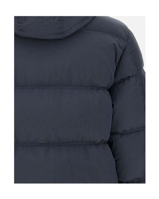 Stone Island Blue Logo Patch Zipped Jacket for men