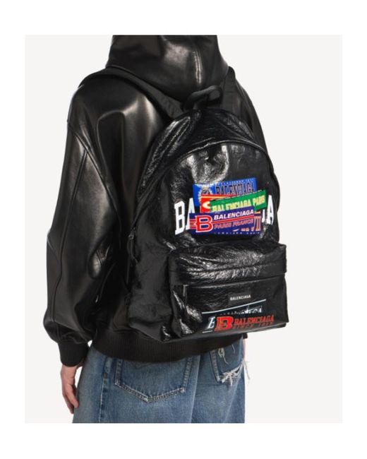 Balenciaga Black Explorer Backpack for men