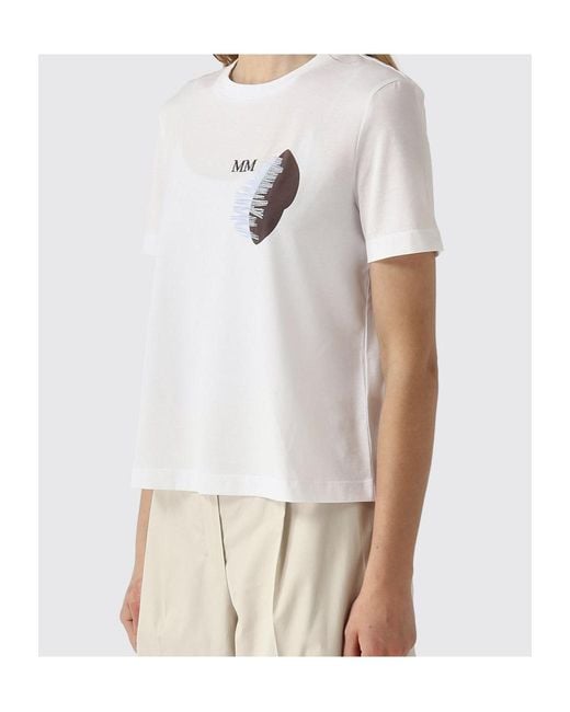 Max Mara White Logo-Print Short-Sleeve T-Shirt