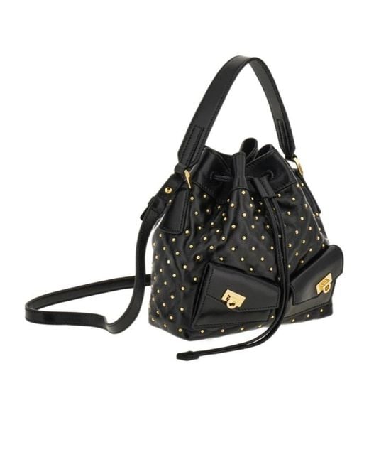 Ferragamo Black Multipocket Bucket Bag