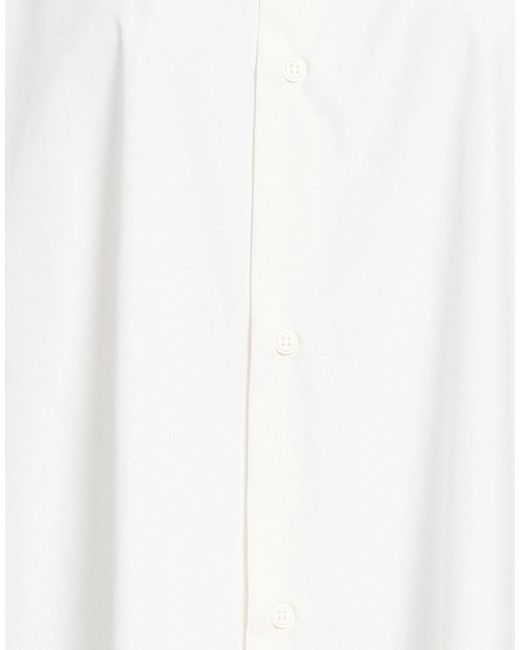 MM6 by Maison Margiela White Solid-Color Long-Sleeve Shirt Dress