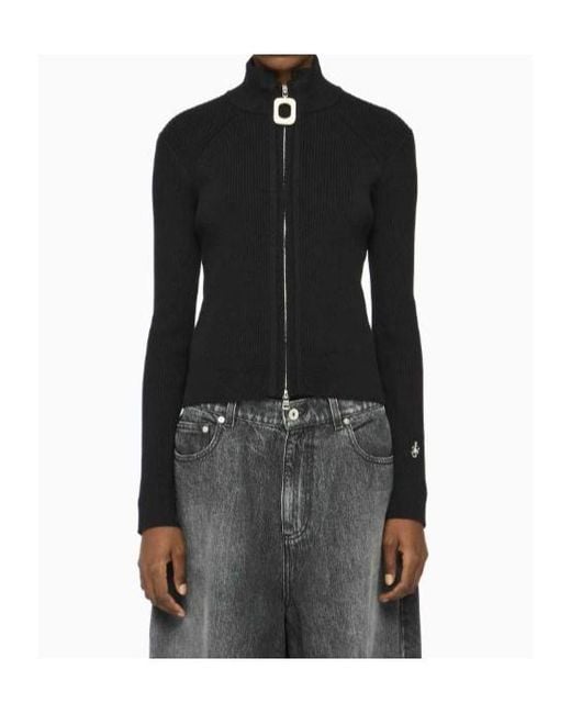 J.W. Anderson Black Jw Anderson Fitted Zip-Up Cardigan