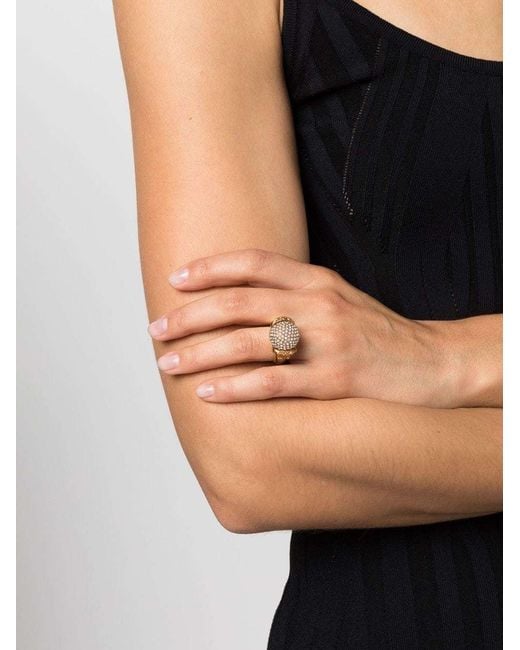 Versace Metallic Medusa Head Embellished Ring