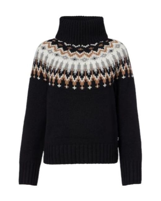 Bogner Black Ingrid Jacquard Cashmere Turtleneck Sweater