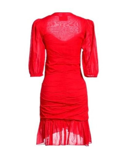 Isabel Marant Red Minimal V-Neck Dress