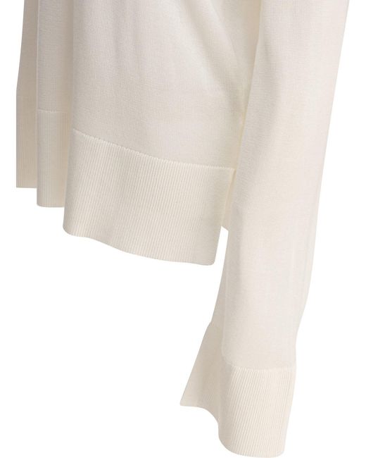 Totême White Totême High Neck Knitted Blouse