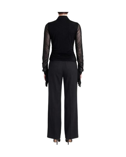 Max Mara Black Solid-Color Long-Sleeve Shirt