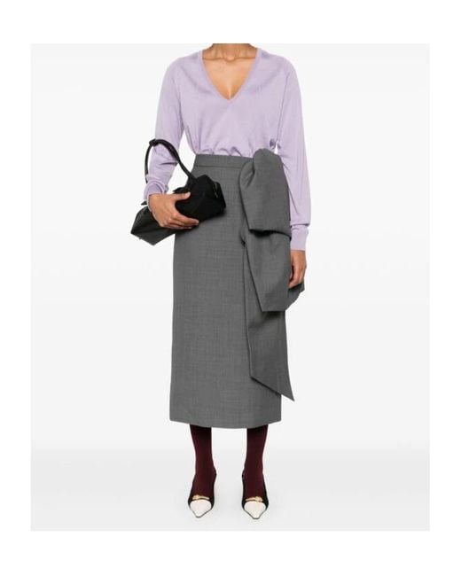 Lanvin Purple V-Neck Sweater