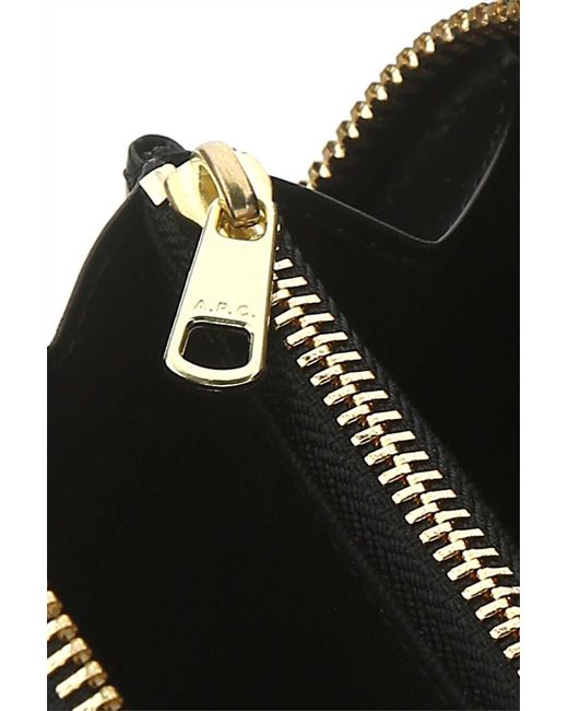 A.P.C. Black Demi Lune Compact Wallet