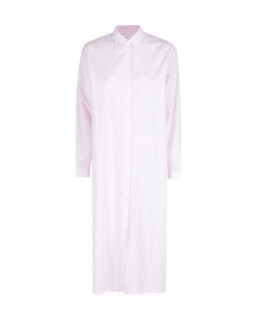 Mc2 Saint Barth White Adeline Striped Maxi Dress