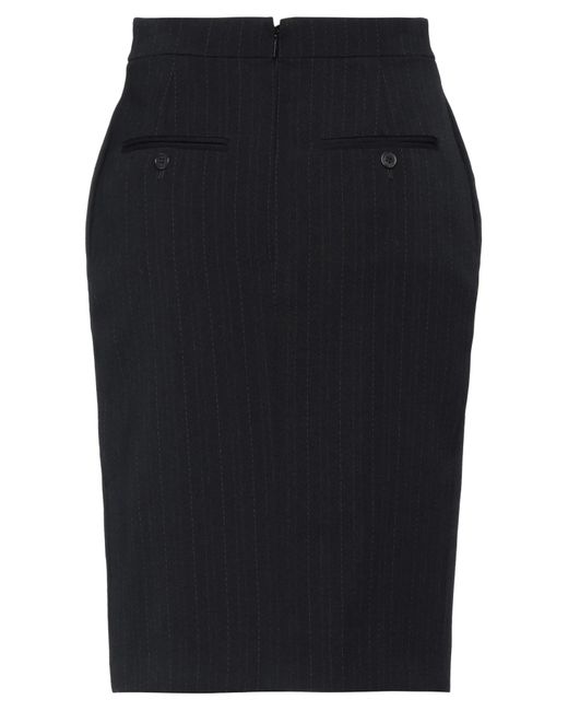 Saint Laurent Black Pinstriped Pencil Skirt