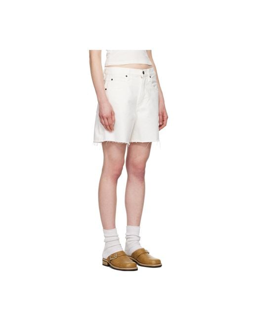 SLVRLAKE Denim White Sienna High-Waisted Denim Shorts