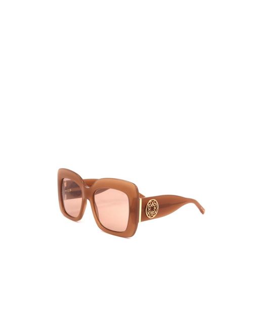 Elie Saab Pink Square Frame Sunglasses