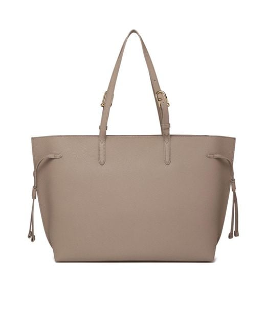 Furla Gray Logo Lettering Drawstring Shoulder Bag