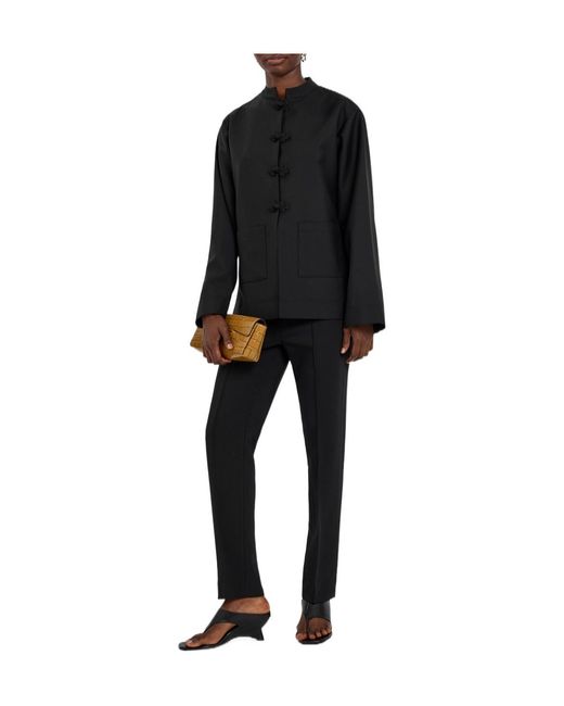 Rohe Black Pintuck Cigarette-Leg Woven Trousers